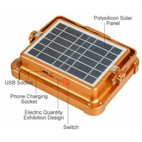 FARO FARETTO LED ENERGIA SOLARE PANNELLO RICARICABILE DA LAVORO 120W 862