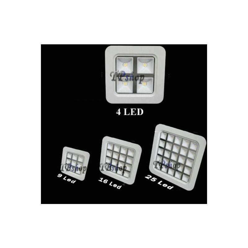 Image of Faro faretto led incasso a molla 4W 9W 16W 25W quadrato bianco con celle griglia 4W