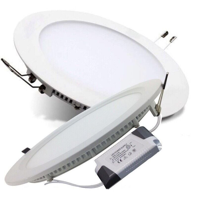 R&g - faro faretto pannello led ultra slim 6W incasso molla rotondo tondo luce calda