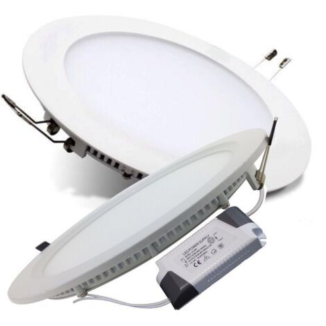 FARO FARETTO PANNELLO LED ULTRA SLIM 6W INCASSO MOLLA ROTONDO TONDO LUCE CALDA