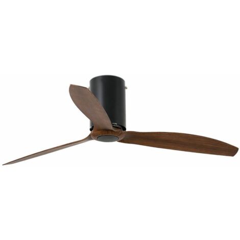Faro Faro 32042 Braun Mattschwarzer Ventilator Mit Holzblättern