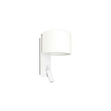 main image of "Faro Fold - Wall Light White with Shade 1x E27 with Reading Light 3W"