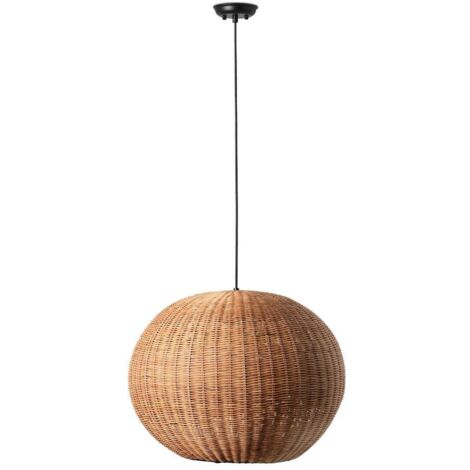 Faro HAKA Lámpara Colgante Globo Ratán Negro 53cm 2700K