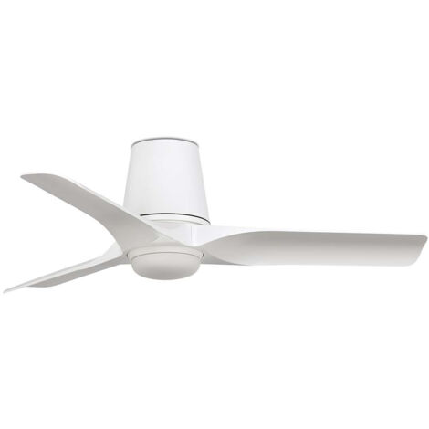 Faro Hey Tube Ventilador de techo pequeño de 3 aspas blanco mate con luz 2700-4000-6000K, sistema inteligente Tuya