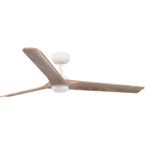 Faro Heywood Ventilador de techo grande de 3 aspas, blanco mate, pino, con luz, 2700-4000-6000 K, sistema inteligente Tuya