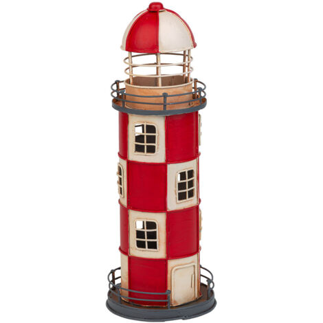 Faro hucha de metal rojo 12x12x31