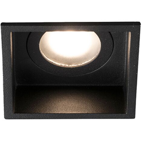 Faro Hyde - Downlight da incasso quadrato nero IP44, GU10