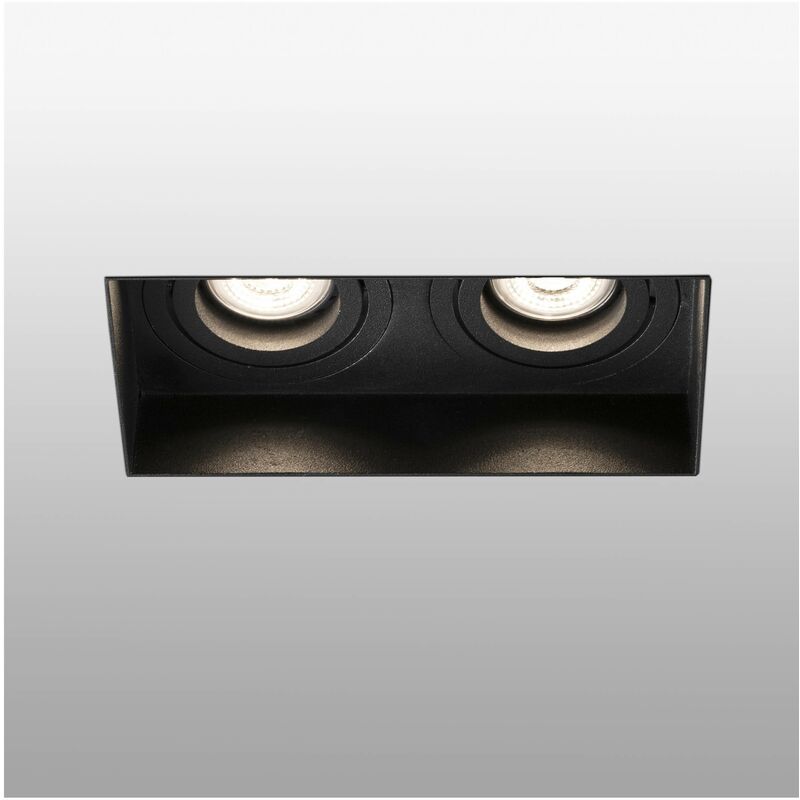 Faro Barcelona - Faro Hyde - Trimless Black Tiltable square Recessed Downlight, GU10