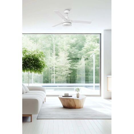 Faro Ice LED Großer Bluetooth Deckenventilator Weiß, Ahorn