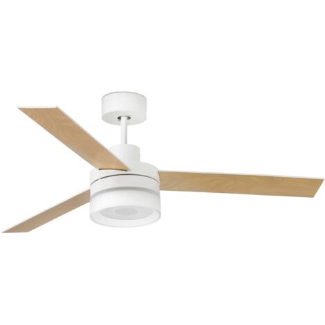 Faro Ice LED Large Bluetooth Ceiling Fan White, Maple