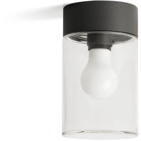 Faro KILA Dunkelgraue Aufbau-Deckenleuchte Transparent 2700K IP65