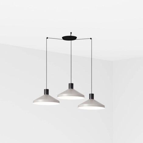 Faro KOMBO Graue Cluster Drop Dome Pendelleuchte Ø400 3L