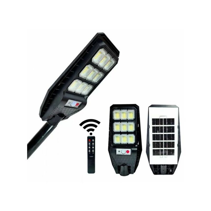 Image of Faro lampione stradale pannello solare con sensore telecomando 108 led 100W 525