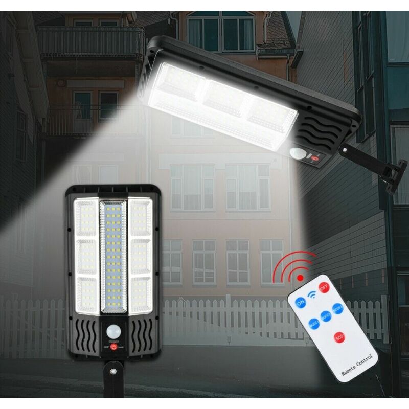 Image of Faro lampione stradale pannello solare con sensore telecomando 117 LED SMD TA146