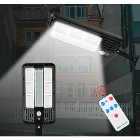 Faro lampione stradale pannello solare con sensore telecomando 117 LED SMD TA146