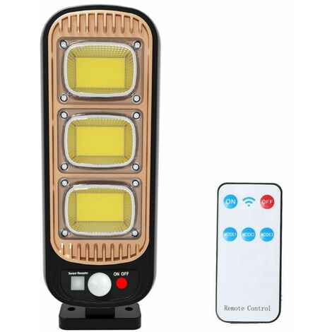 FARO LAMPIONE STRADALE PANNELLO SOLARE FOTOVOLTAICO SENSORE 54 LED COB GL