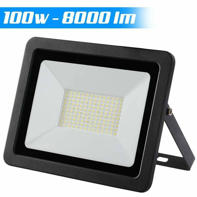 Faro Led 100w Luce Alta Luminosita 8000lm Faretto Esterno Slim Bianco Freddo - - Trade Shop Traesio