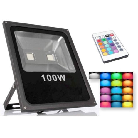 Faro Led 100w Rgb Multicolore Gioke Luce With Telecomand Faretto Illumin