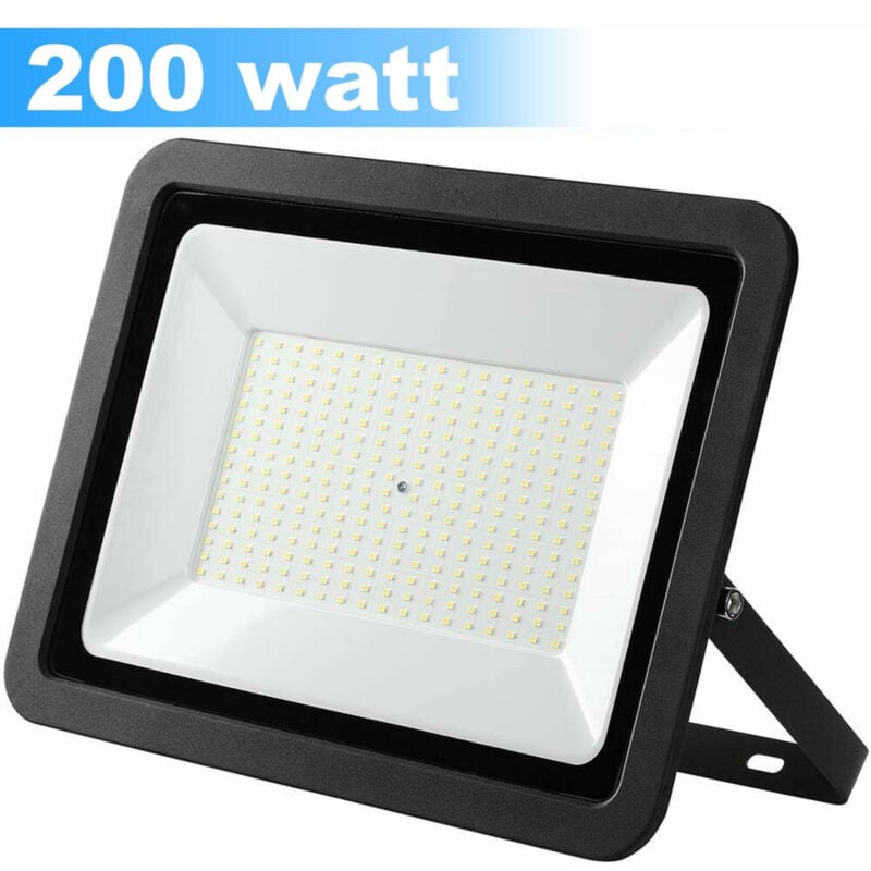 Trade Shop Traesio - Faro Led 200w Luce Alta Luminosita Faretto Proiettore Esterno Slim Bianco Freddo -