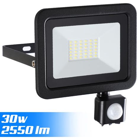 CLY 30W Faretto Solare da Esterno, Faro LED Esterno con Pannello Solare  Impermeabile IP66, Proiettore Solare LED con 32 Leds ad Alta/Bassa  Luminosità