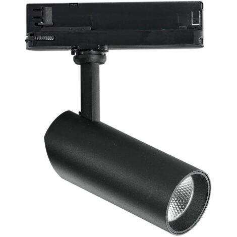 "Faro LED ACTION nero con adattatore trifase invisibile LED 20 W 2000 Lumen 4000K (luce naturale)"