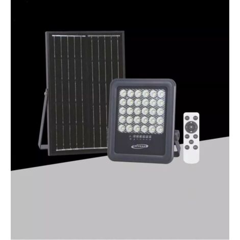 Faro Led Con Pannello Solare 100 Watt Luce Naturale 4000k Telecomando
