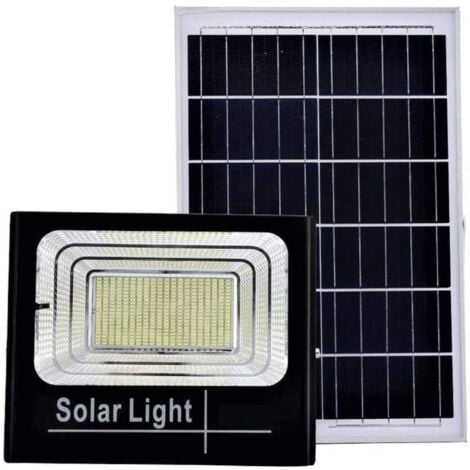 Faro LED Con Pannello Solare 300W Faretto Luce Fredda Crepuscolare Telecomando