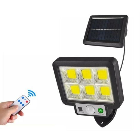 TECH-IT FARO LED CON PANNELLO SOLARE SEPARATO LUCE SENSORE DI MOVIMENTO 96 LED COB T 09