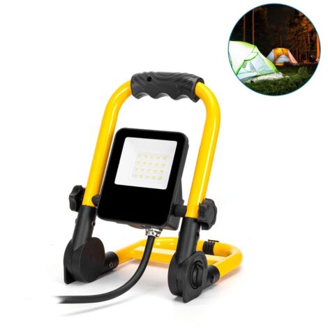 Faro LED da cantiere 10W 6500K pressofuso con cavo da 1,8m