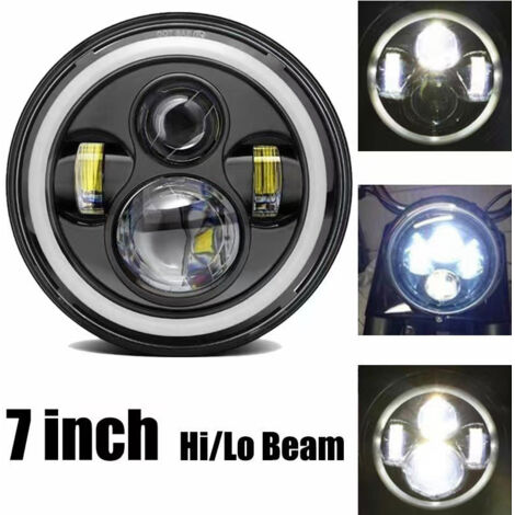 Faro LED de 7 pulgadas para coche/moto con DRL/intermitente/luz de cruce/luz de carretera, faro redondo de 7", 6000K, 140W, resistente al agua IP67, de DEBUNS