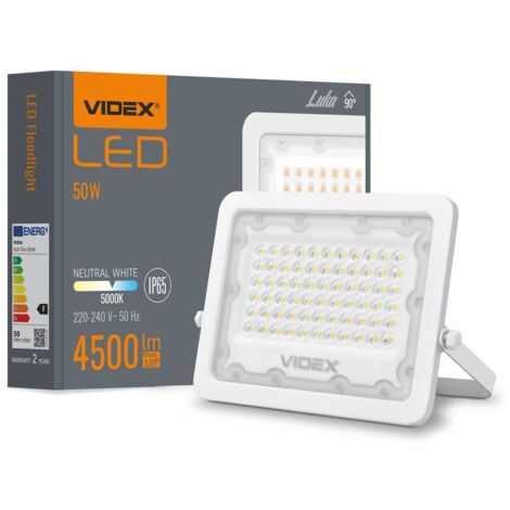 Faro LED esterno 50W 5000K 4500lm IP65 bianco Videx