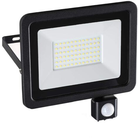 Faro Led Esterno con Sensore di Movimento PIR Regolabile 50W Luce Bianco 6500K Ultra-Luminoso 4250LM Lampada Faretto Slim da Giardino Illuminazione di Sicurezza Faretti Impermeabile IP65