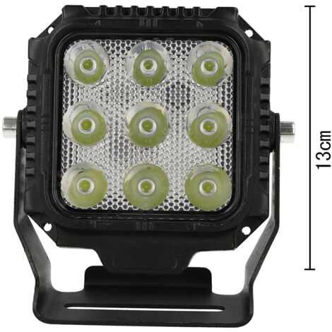 Faro Led Fanale Quadrato Spot 45W Beam 12V 24V 36V 48V 60V 9X5W Cree XTE Nuovo Design