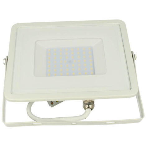 Faro Led Flood Light 50W IP65 Caldo 3000K Super Slim 28mm Carcassa Bianca Samsung Garanzia 5 Anni SKU-21409
