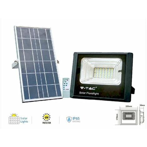 Gasiashop - SL-60W - SL-60W FARO LED 60W A BATTERIA CON PANNELLO SOLARE E  TELECOMANDO DIMMERABILE IP65 - BIANCO FREDDO 6500K