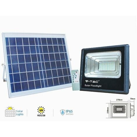 Kit Faro LED Solare da Esterno IP65 2000 lumen con pannello fotovoltaico e  batteria Litio LiFePO