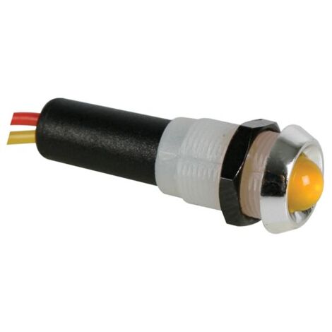 Faro LED Giallo 12V - Custodia Cromata