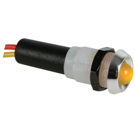Faro LED Giallo 24V - Custodia Cromata