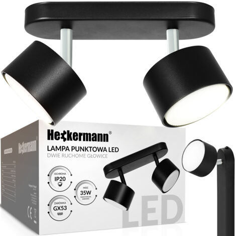 Faro LED Heckermann 8795314A nero, 2 teste