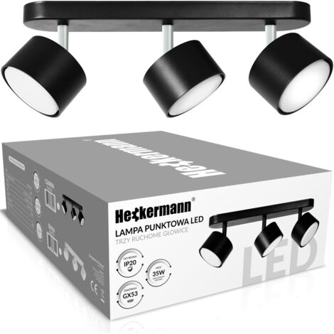 Faro LED Heckermann 8795316A nero con 3 teste