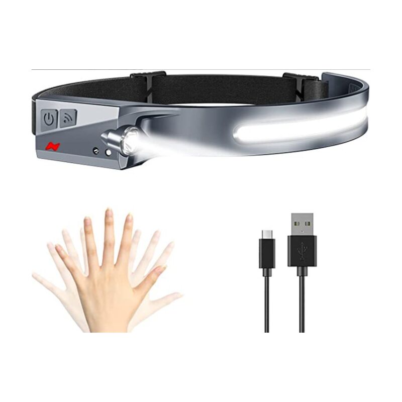 Faro led impermeabile ricaricabile usb con corsa