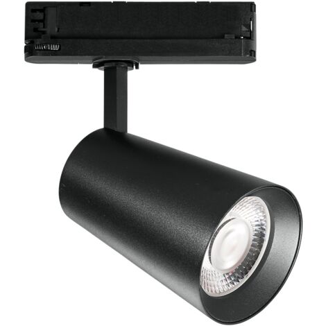"Faro LED KONE nero con adattatore trifase 42W 4200 Lumen 3000K (luce calda)"