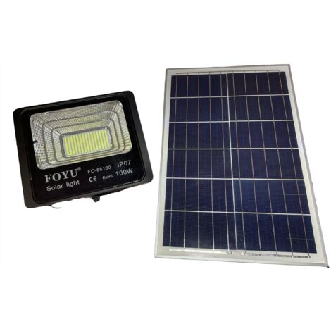 Faro Led Lampione Stradale 100w Faro Led Lampione Stradale 100w Con Pannello Solare 200w Staffa E Telecomando