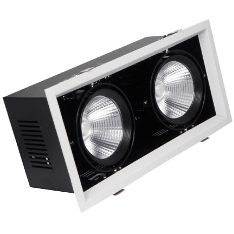 Faro led orientabile da incasso led cob 2x30w 4000K luce naturale
