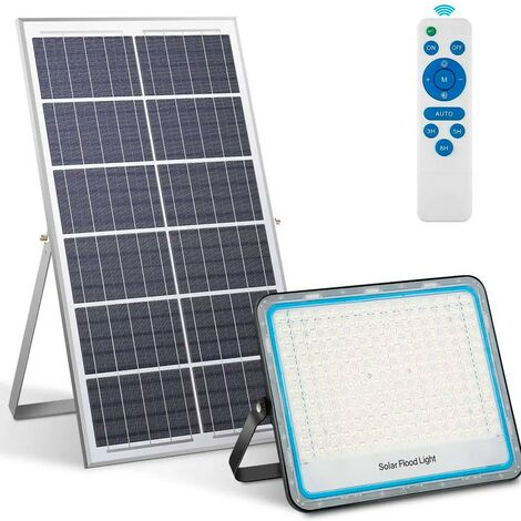 MEDIAWAVE STORE Faro LED Panel Solar Lámpara 400W 79400 Crepúsculo con Mando a Distancia IP66