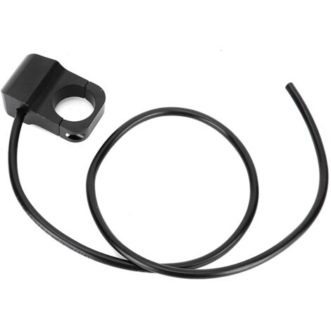 Faro LED para motocicleta Commando, negro, 25 mm, resistente al agua, con interruptor de acero inoxidable y LED rojo con retorno automático.