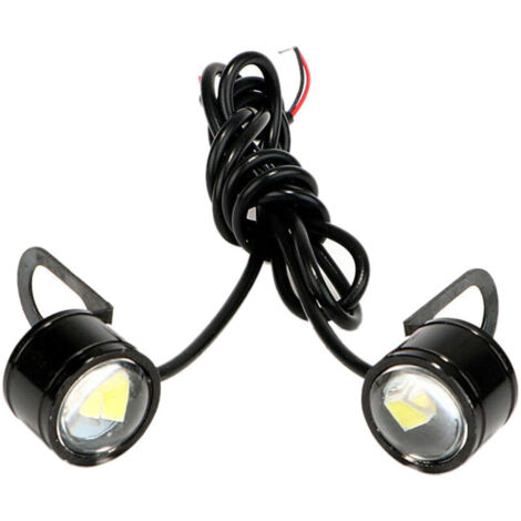 Faro LED para motocicleta, proyector blanco, luz diurna, serie de 2 piezas para carreras