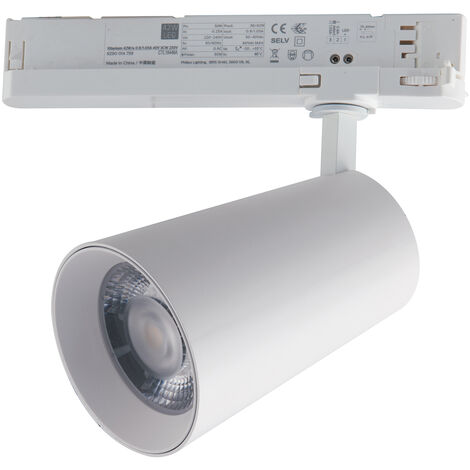 "Faro LED per binario KONE bianco in alluminio 30W 2500K (luce calda)"