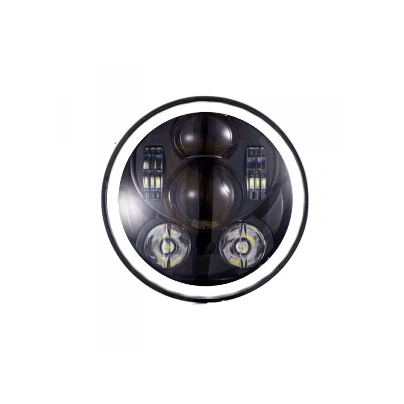 Faro Led Rotondo 7 Pollici 58W Headlight H4 Con Luce Diurne e Frecce Per Moto Harley Davidson Jeep Wrangler JK TJ