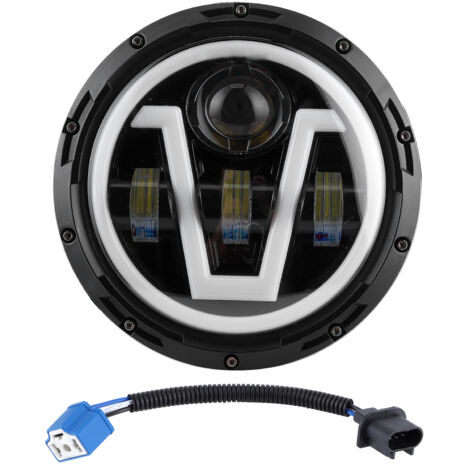 Faro LED rotondo da 7 pollici Luce bianca gialla IP67 Impermeabile per Jeep Wrangler JK 07-18